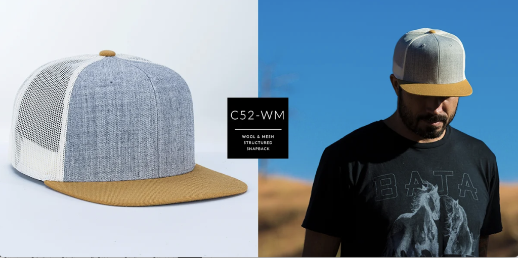 C52 WM Flat Bill Wool-Trucker Mesh