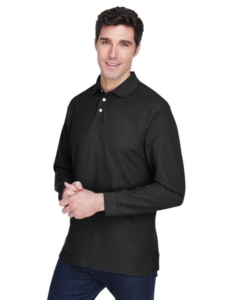 Devon & Jones D110 Men’s Pima Piqué Long-Sleeve Polo