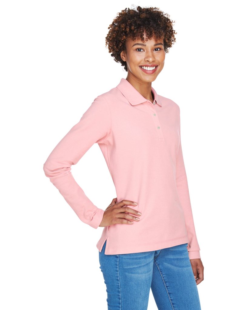 Devon & Jones D110W Ladies’ Pima Piqué Long-Sleeve Polo